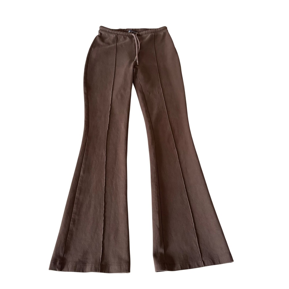 Zara Dark Chocolate Brown High Waisted Flare Pants leggings Size M